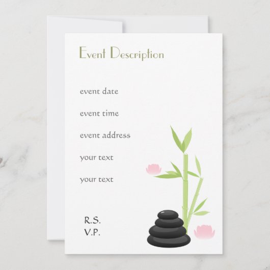 スパ・エレガント招待カード 招待状 (裏面)