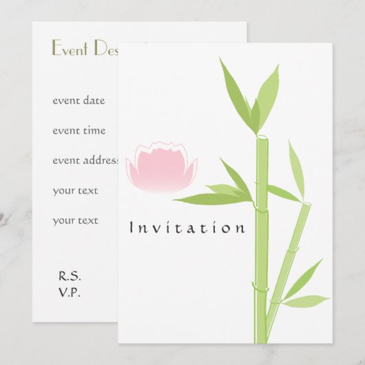 スパ・エレガント招待カード 招待状 (正面/裏面)