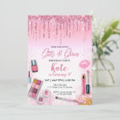 スパ グリッツ＆グリム パーティー ガール 誕生日 招待状 (スタンド正面)