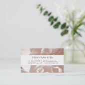 スパ-サロンのセピア色の花の名刺 名刺 (スタンド正面)