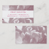 スパ-サロンのピンクの花の名刺 名刺 (正面/裏面)