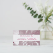 スパ-サロンのピンクの花の名刺 名刺 (スタンド正面)