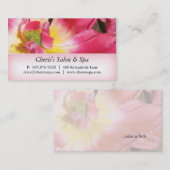 スパ-サロンのピンクの花1の名刺 名刺 (正面/裏面)