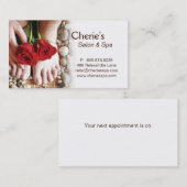 スパ-サロンのペディキュアのマニキュア2の名刺 予約カード (正面/裏面)
