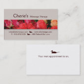スパ-サロンのマッサージのセラピーのバラの名刺 予約カード (正面/裏面)