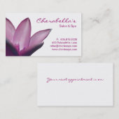 スパ-サロンのマッサージのセラピーの名刺のバイオレット 予約カード (正面/裏面)