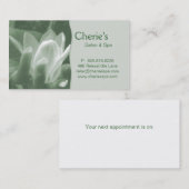 スパ-サロンのマニキュアの緑の名刺 予約カード (正面/裏面)