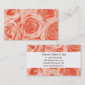 スパ-サロンのモモのバラの名刺 名刺 (正面/裏面)