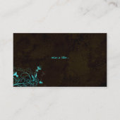 スパ-サロンの花のエレガントなターコイズの名刺 名刺 (裏面)