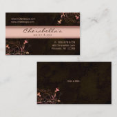 スパ-サロンの花のエレガントなモモの名刺 名刺 (正面/裏面)