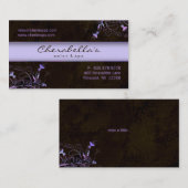 スパ-サロンの花のエレガントな紫色の名刺 名刺 (正面/裏面)