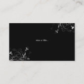 スパ-サロンの花のエレガントな銀製の名刺 名刺 (裏面)