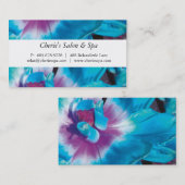 スパ-サロンの青い花の名刺 名刺 (正面/裏面)