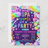 スパ・ジャマ ネオンスパ＆スリープオーバー誕生日パーティー 招待状 (正面)