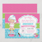 スパ スリープオーバー バースデーパーティー ご招待 招待状 (正面/裏面)