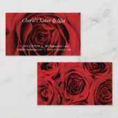 スパ-ネイルサロンの赤いバラ1の名刺 名刺 (正面/裏面)