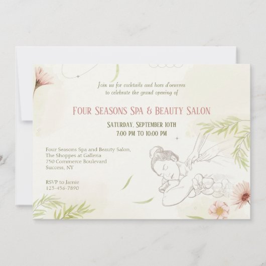 スパ&ビューティーへのご招待 招待状 (正面)