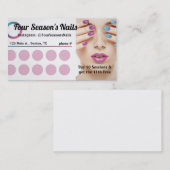 スパ、フィットネス、サロン、ネイルサロンロイヤリティパンチカード ロイヤリティカード (正面/裏面)