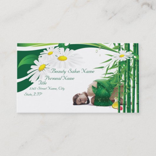 スパ、マッサージの美容院の名刺 名刺 (正面)