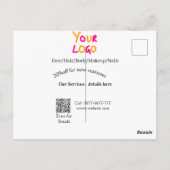 スパ・マッサージサロン割引オファーサービスのお問い合わせ ポストカード (裏面)