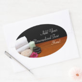 スパ/マッサージ/ペディキュアサロンシーンブラック/カラー 楕円形シール (封筒)