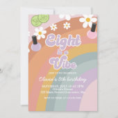 スパ レインボー 8歳の誕生日 Eight is a vibe 招待状 (正面)