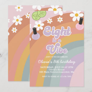 スパ レインボー 8歳の誕生日 Eight is a vibe 招待状