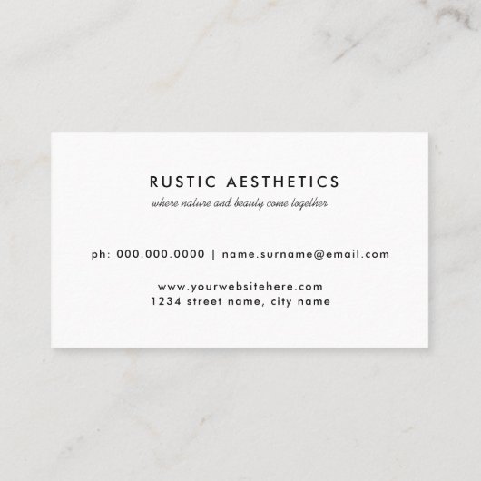 スパ |天然化粧品オーガニックエステティシャン 名刺 (裏面)