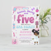 スパ、女の子5歳の誕生日パーティーの招待状、5歳。 招待状 (スタンド正面)