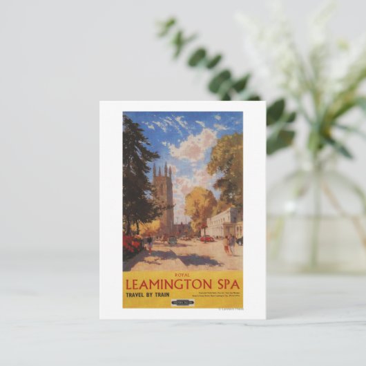 スパ、王室の通りビュー英国鉄道ポスター ポストカード (スタンド正面)