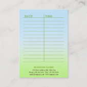 スパ&美しいリゾートアポイントメントカード 予約カード (裏面)