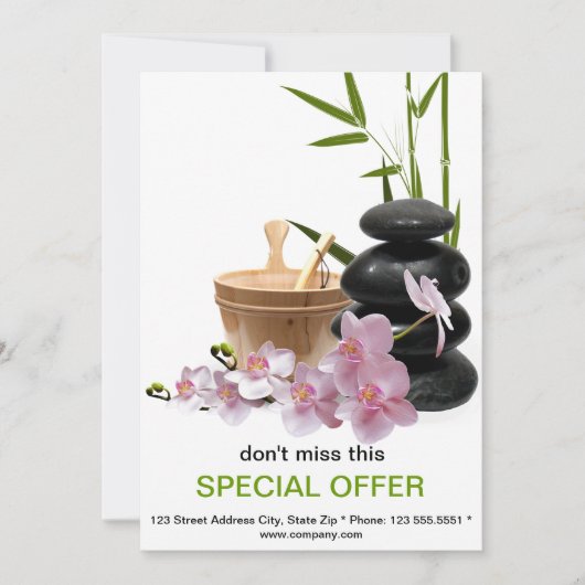 スパ&美しいリゾートフライヤーカスタムアナウンス 案内状 (正面)