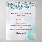 スパCOVIDセーフティブレークルームティール（緑がかった色）ブラックウォーター色 ポスター (正面)