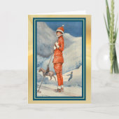 スビクトリアンキースフランスのロープクリスマスカード シーズンカード (正面)