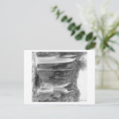 スピアフィッシュの下に立つ滝写真 ポストカード (スタンド正面)