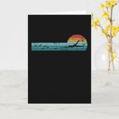 スピアフィッシングレトロヴィンテージサンセットギフト カード (黄色い花)