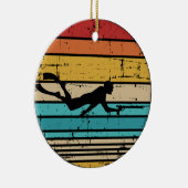 スピアフィッシングヴィンテージレトロ セラミックオーナメント (右)