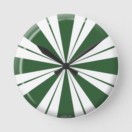 スピアミントストライプ ラウンド壁時計 (正面)