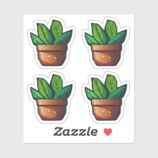 スピキグリーンプラントインテラコッタポット シール