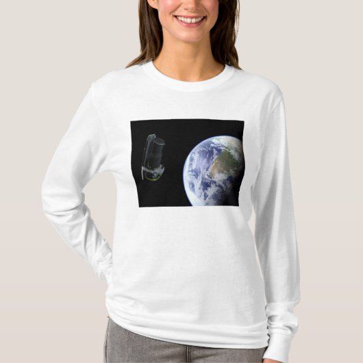 スピッツァーは打ち上げ直後に地球を出発 Tシャツ (正面)