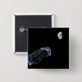 スピッツァーは高利得アンテナを指している 缶バッジ (正面&裏面)