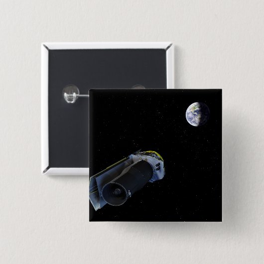 スピッツァーは高利得アンテナを指している 缶バッジ (正面&裏面)