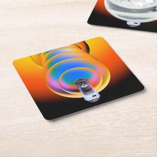 スピッツァー宇宙望遠鏡ポスター。 スクエアペーパーコースター (アングル)