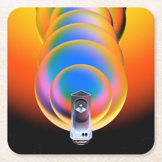 スピッツァー宇宙望遠鏡ポスター。 スクエアペーパーコースター (正面)