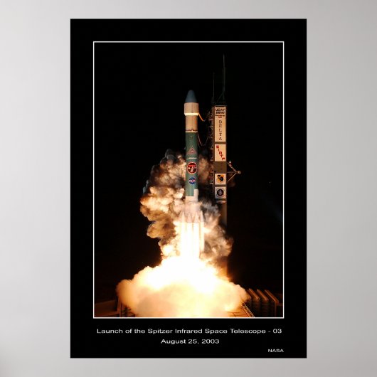 スピッツァー赤外線宇宙望遠鏡の発射 ポスター (正面)