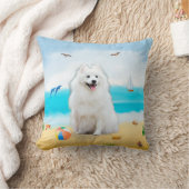 スピッツドッグオンビーチ クッション (ブランケット)