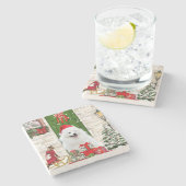 スピッツドッグクリスマス ストーンコースター (横)