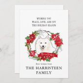 スピッツ日本のウォーターカラーポインセチア・クリスマス シーズンカード (正面/裏面)