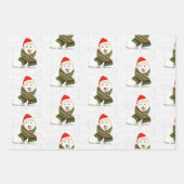 スピッツ日本のクリスマスドッグとグリーンプライド ラッピングペーパーシート (正面2)