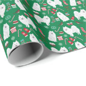 スピッツ日本のクリスマス犬ラッピング紙 ラッピングペーパー (ロールコーナー)